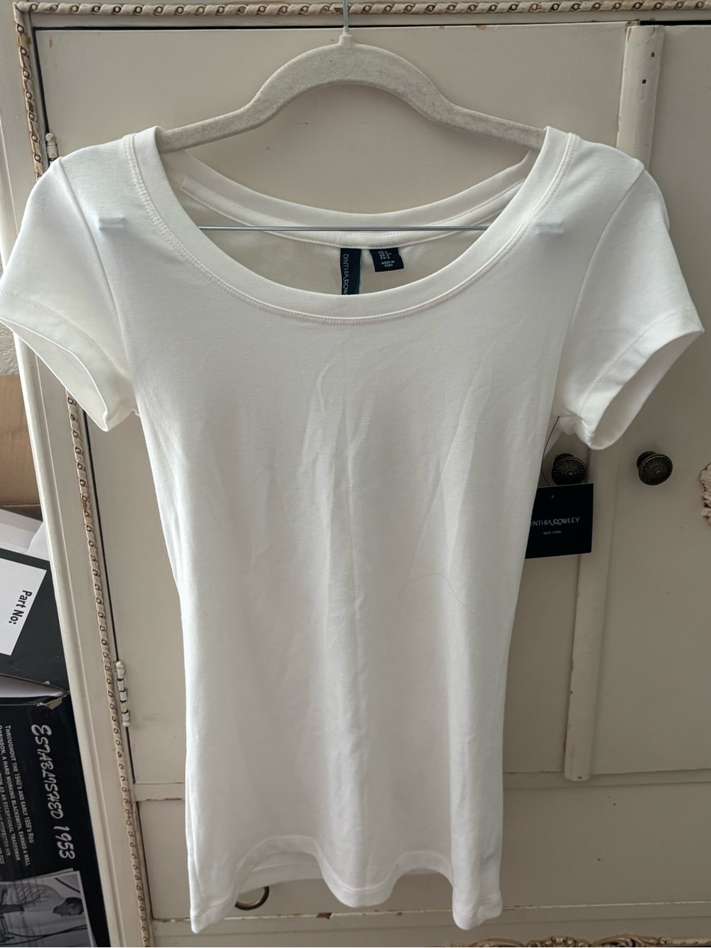 Cynthia Rowley White Short Sleeve Tee - Picture 2 of 3